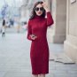 2017 New Women Sweater Dresses Autumn Winter Long Sleeve Knitted Turtleneck Thick Warm Slim Party Dr