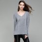2018 Brand New Autumn Winter Women Pullovers Long Sleeve V Neck Casual Irregular Knitted Sweaters Ju