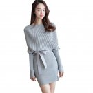 New Women Sweater Dress 2017 Slim Batwing Sleeve Bodycon Dresses Elastic Dress Brief Black Knitted D