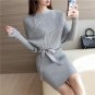 New Women Sweater Dress 2017 Slim Batwing Sleeve Bodycon Dresses Elastic Dress Brief Black Knitted D