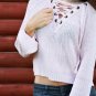 Knitted Sweater 2017 Spring Autumn Sexy V Neck Sweaters Flare Sleeve Ladies Causal Solid Knit Sweate
