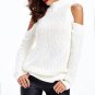 Off Shoulder Knitted Long Sleeve Pullovers Sexy Fashion Slim Casual Sweater Clothes Autumn Winter Wo