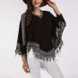 Pull Femme 2017 Autumn Winter Women Tassel Knitted Sweater Poncho Coat V neck Batwing Cape Poncho Ca