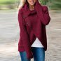 New Long Sleeve Turtle Neck Pullover Blouse Buttons Asymmetric Split Blusas Female Autumn Winter Fas