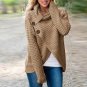 New Long Sleeve Turtle Neck Pullover Blouse Buttons Asymmetric Split Blusas Female Autumn Winter Fas