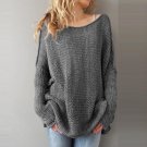 New Women Sweater Autumn Winter Knitted Long Sleeve Patchwork  Pullover Sweaters Loose Office Ladies