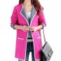 2016 Winter Slim Medium Long Women\'s Cardigans Coat Long Sleeved Patchwork Big Pockets Fashion Knit