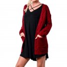 New 2017 Women Autumn Outwear Long Sleeve Knitwear Open Front Cardigan Pockets Loose Warm Female Sol
