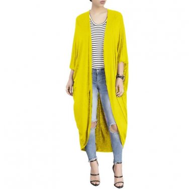 2017 Autumn Solid Long Knitted Cardigan Sweater Women New Fashion Loose Long Sleeve Knit Cardigans F
