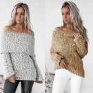 Sexy Women Christmas Off Shoulder Sweater Knitted Slim Fit Jumper Pullovers Tops H9