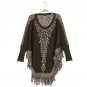 Women Sweaters 2017 Autumn Sexy V Neck Batwing Sleeve Vintage Pullovers Tassel Casual Loose Splicing