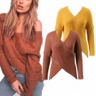 V neck cross knitting winter sweater women Fashion down sleeve pullover female New 2017   autumn win