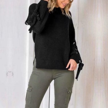 Women Sweaters 2017 Autumn Winter Long Sleeve Bow Sweater Femininas Casual Loose Pullovers Knitted J