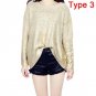 2017 Gradient Bronzing Golden Color Printed Women Knit Sweater Ladies Batwing Sleeve Loose Pullover