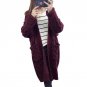 Long Cardigan Female Autumn Long Sleeve Plus Size Solid Cardigan Women Sweater Pockets Women Knitted