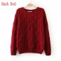 12 Color ! Hot New Autumn Winter Women Cotton Elastic Twist Sweater Lady Knitted Long Sleeve O-neck