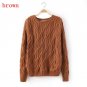 12 Color ! Hot New Autumn Winter Women Cotton Elastic Twist Sweater Lady Knitted Long Sleeve O-neck