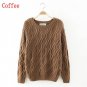 12 Color ! Hot New Autumn Winter Women Cotton Elastic Twist Sweater Lady Knitted Long Sleeve O-neck