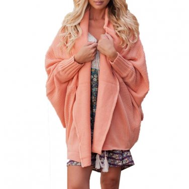 Fashion Women Open Front Long Bat Sleeve Knitwear 2017 Autumn Casual Loose Crochet Knitted Sweater P