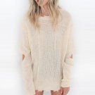 Sexy Hollow Out Holes Knitted Sweaters Lady Casual Loose Sweater Pullover Streetwear Women Long Slee