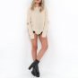 Sexy Hollow Out Holes Knitted Sweaters Lady Casual Loose Sweater Pullover Streetwear Women Long Slee