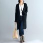 Autumn Women Waterfall Long Sleeve Pockets Casual Knitted Long Cardigan Party Solid Sweater Outerwea