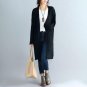 Autumn Women Waterfall Long Sleeve Pockets Casual Knitted Long Cardigan Party Solid Sweater Outerwea