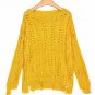 2017 new knit sweater sweater ladies black hole hollow lined loose large size sexy