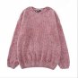 NIJIUDING thick warm turtleneck oversized chenille sweaters long sleeve winter autumn basic loose pu