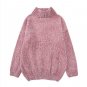 NIJIUDING thick warm turtleneck oversized chenille sweaters long sleeve winter autumn basic loose pu