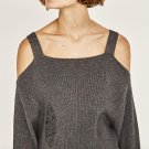 Fashion Women 2017 Autumn Sexy Knitwear Cold Shoulder Hollow Out Long Sleeve Elegant Ladies Solid Kn