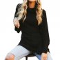 2017 Women Autumn Sweater Loose Turtleneck Flare Bell Sleeve Split Asymmetrical Ladies Casual Pullov