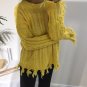 TWOTWINSTYLE Knitted Ripper Tassel Sweater Women Autumn Winter 2017 Long Sleeves Round Collar Female