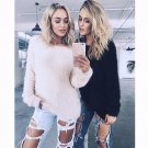2017 autumn and winter Europe style 4 colors long-sleeved round neck Lady sweater thick plush sexy T