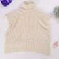 Solid Color Knitting Poncho Turtleneck Improper Women Vintage Street Wrap Winter Short Sleeve Sweate