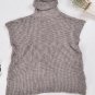 Solid Color Knitting Poncho Turtleneck Improper Women Vintage Street Wrap Winter Short Sleeve Sweate