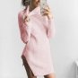 Autumn Winter Long Sleeve Turtleneck Knitting Dress Sexy Vent Female Sweater Dress High Street Styl