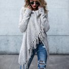 European American Fashion Women Long Sleeve Knitted Sweater Casual Irregular Female Loose Style Cloa