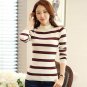 New winter women\'s striped knit shirt Slim Fit Turtleneck long sleeve sweaters Women\'s tops Fashio