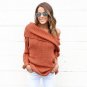 Women Sweater Long Sleeve Turtle Neck Loose Autumn Women Sweaters WS402M