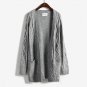 2017 spring autumn new women sweater coat thick twist sweater long section knit cardigan solid color