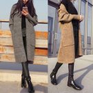 Women Spring Autumn Long Sleeve Solid Color Cardigan Loose Knit Sweater Coat