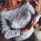 Women Sweater Off Shoulder Sweater Winter Autumn Long Sleeve Female Tops Fall Pull WS4977M