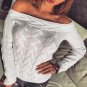 Women Sweater Off Shoulder Sweater Winter Autumn Long Sleeve Female Tops Fall Pull WS4977M