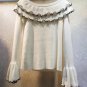 new slash neck women pullovers design knit sweater ruffles fashion