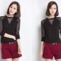 2016 casual women\'s round neck sweater sexy lace organza embroidered knit base long sleeves shirt