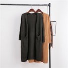2017 new spring autumn series women simple temperament solid color long knitted cardigan classic wom