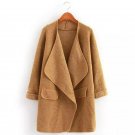 TANGNEST Women Long Knitted Cardigan Autumn Winter Fashion One Size Full Sleeve Pockets Sweater Card