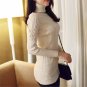 Women Autumn Winter Long Sleeve Lace Knitted Turtleneck Pullover Sweaters Women Casual Solid Slim Cr