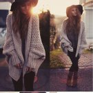 2017 new European autumn bat sleeve knit cardigan sweater female wild loose sweater coat